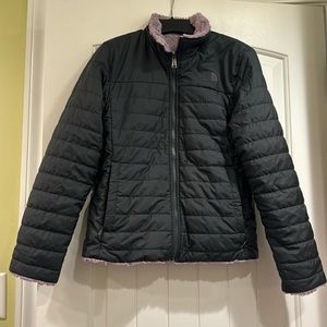 The north face reversible fleece puffer; like new